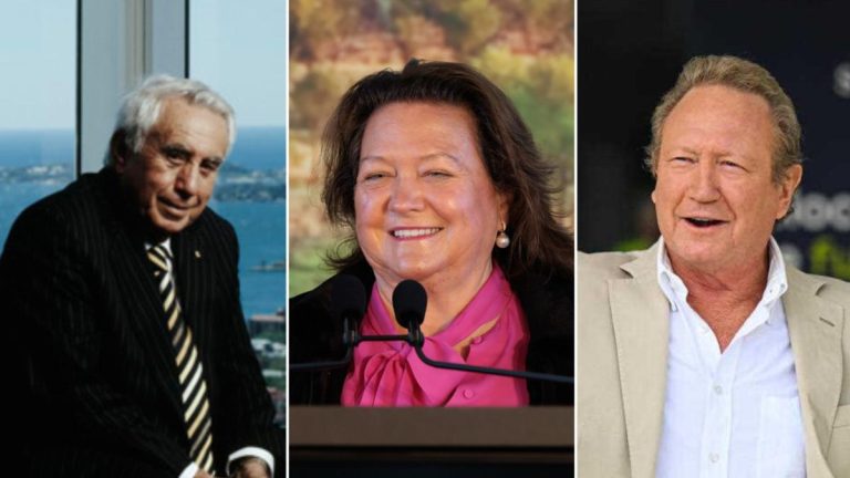 Australia’s richest people Gina Rinehart, Andrew Forrest and Harry Triguboff make $1.5 million an hour, Oxfam report reveals
